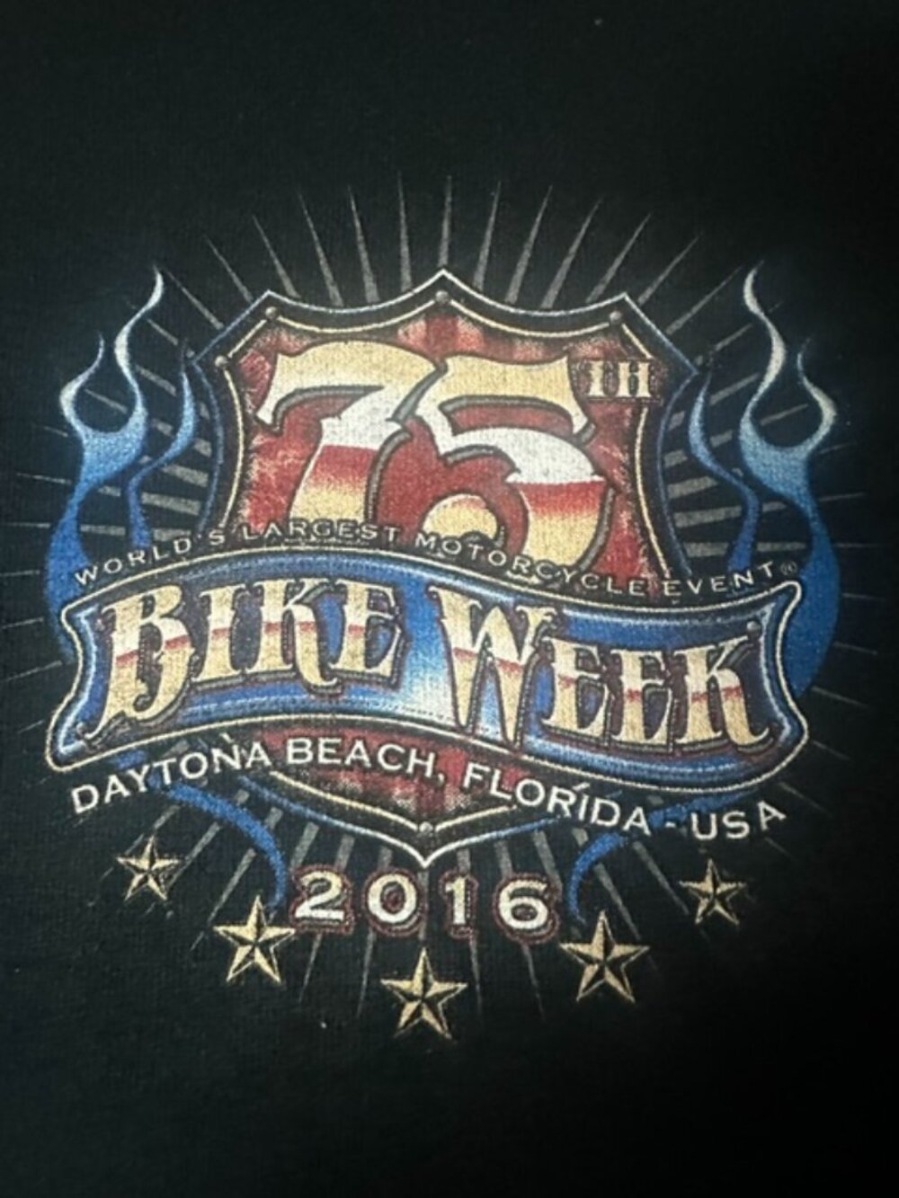 Daytona Beach Bike Week T- Shirt Men's Size XL 75th Annual 2016 Biker Shirt